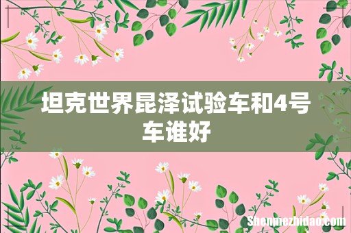坦克世界昆泽试验车和4号车谁好