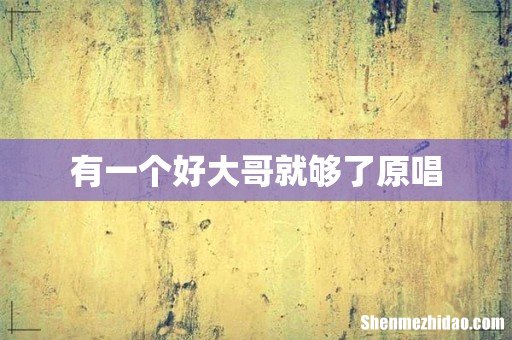 有一个好大哥就够了原唱
