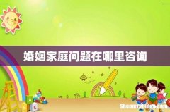 婚姻家庭问题在哪里咨询