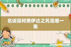 名侦探柯南伊达之死是哪一集