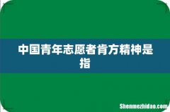 中国青年志愿者肯方精神是指