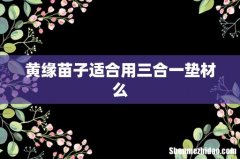 黄缘苗子适合用三合一垫材么