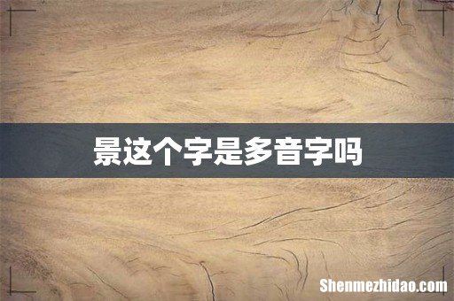 景这个字是多音字吗