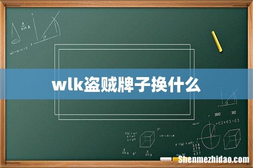 wlk盗贼牌子换什么