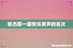 张杰那一届快乐男声的名次