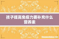 孩子提高免疫力要补充什么营养素