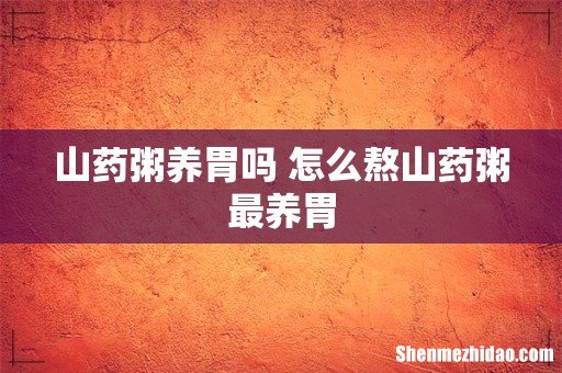 山药粥养胃吗 怎么熬山药粥最养胃