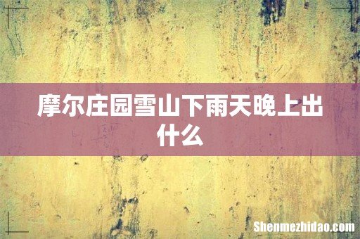 摩尔庄园雪山下雨天晚上出什么