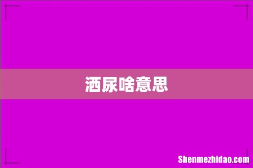 洒尿啥意思