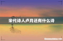 宋代诗人卢月还有什么诗