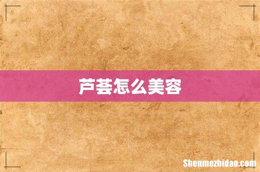 芦荟怎么美容