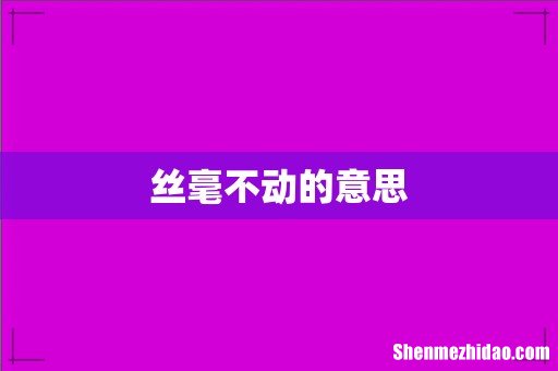 丝毫不动的意思
