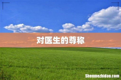 对医生的尊称
