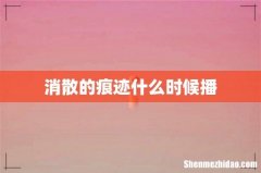 消散的痕迹什么时候播