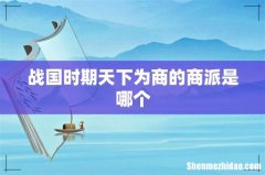 战国时期天下为商的商派是哪个