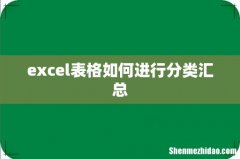 excel表格如何进行分类汇总