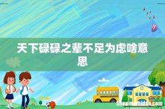 天下碌碌之辈不足为虑啥意思