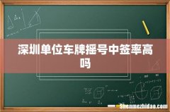 深圳单位车牌摇号中签率高吗