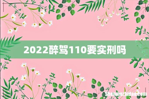 2022醉驾110要实刑吗