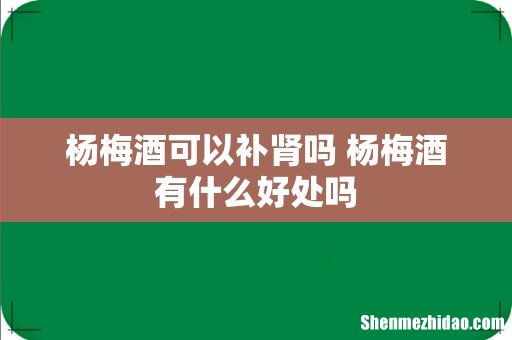 杨梅酒可以补肾吗 杨梅酒有什么好处吗