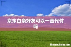 京东白条好友可以一直代付吗