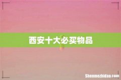 西安十大必买物品