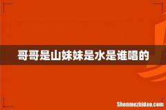 哥哥是山妹妹是水是谁唱的