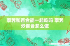 荸荠和百合能一起吃吗 荸荠炒百合怎么做