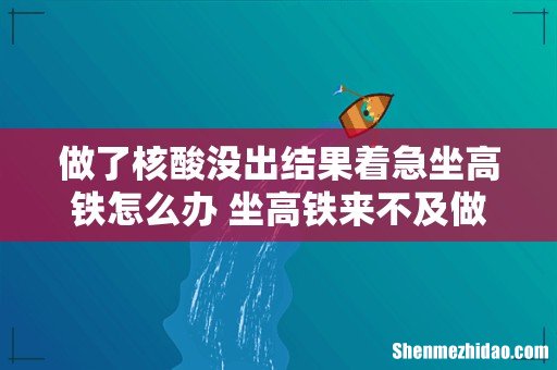 做了核酸没出结果着急坐高铁怎么办 坐高铁来不及做核酸检测怎么办