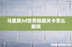 马里奥3d世界隐藏关卡怎么解锁