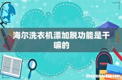 海尔洗衣机漂加脱功能是干嘛的
