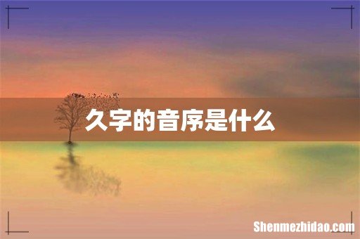 久字的音序是什么
