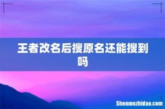 王者改名后搜原名还能搜到吗
