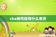 cba杨鸣指导什么来历