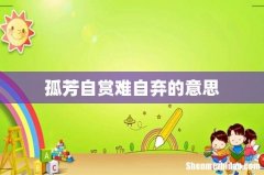 孤芳自赏难自弃的意思