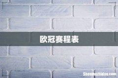 欧冠赛程表