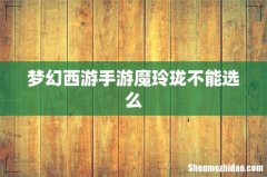 梦幻西游手游魔玲珑不能选么