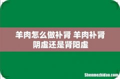 羊肉怎么做补肾 羊肉补肾阴虚还是肾阳虚