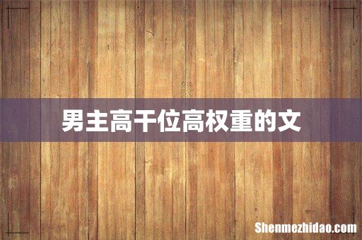 男主高干位高权重的文