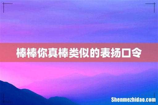 棒棒你真棒类似的表扬口令