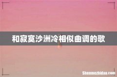 和寂寞沙洲冷相似曲调的歌