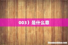 003）是什么意