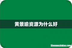 黄景瑜资源为什么好