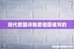 现代爱国诗我爱祖国谁写的