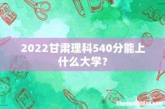 2022甘肃理科540分能上什么大学？