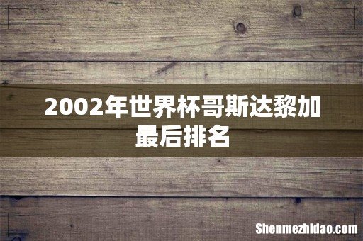 2002年世界杯哥斯达黎加最后排名