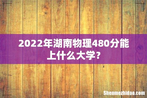 2022年湖南物理480分能上什么大学?