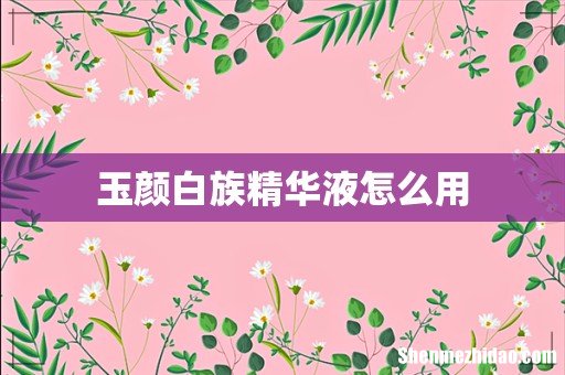 玉颜白族精华液怎么用