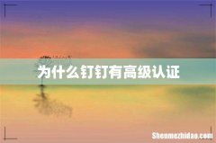 为什么钉钉有高级认证