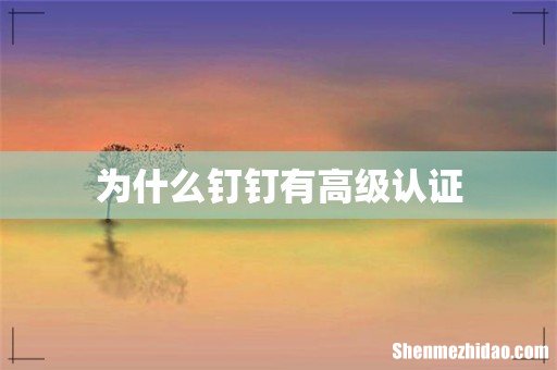 为什么钉钉有高级认证